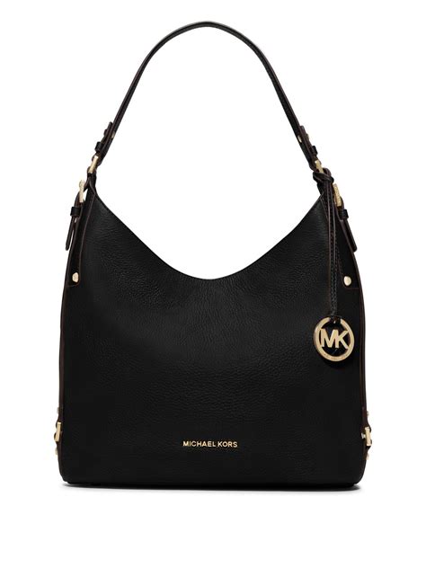 michael kors bedford black belted hobo bag|Bedford Legacy Medium Pebbled Leather Shoulder Bag .